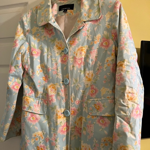 Jones New York flower rain coat M - Picture 3 of 5